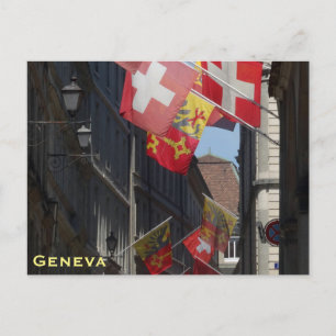 Colourful Flags in Geneva, Switzerland Postcard