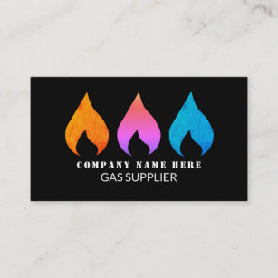 Colourful Flames, Gas Engineer & Supplier Business Card