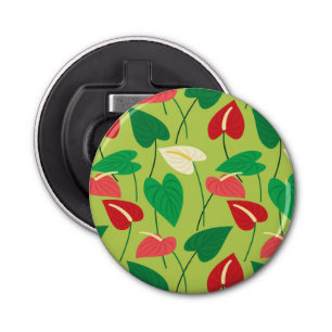 Colourful flamingo flowers pattern bottle opener