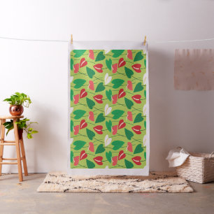 Colourful flamingo flowers pattern fabric