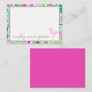 Colourful Flamingo Personalised Note Cards