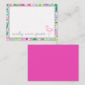 Colourful Flamingo Personalised Note Cards