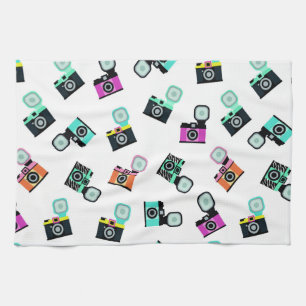 Colourful Flash Camera Drink Placemats Tea Towel