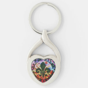 Colourful Fleur-de-lis keychain