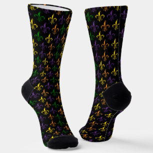 Colourful fleur-de-lis seamless pattern socks