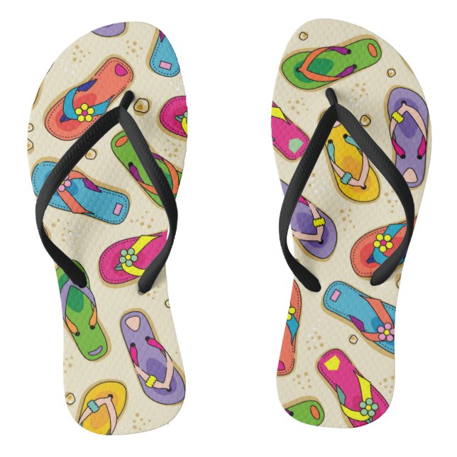 Colourful flip flop printed sandals (Footbed)