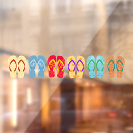 Colourful Flip Flops Summer Sandals Window Cling