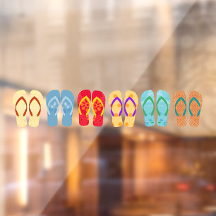 Colourful Flip Flops Summer Sandals Window Cling