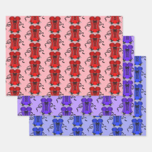 Colourful Flirty Corset Collection Wrapping Paper Sheet