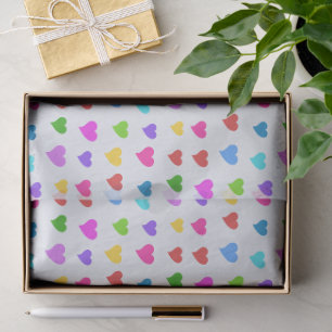 Colourful Flirty Hearts in an Elegant Pattern Tissue Paper