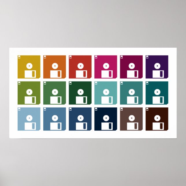 Colourful Floppy Discs Poster (Front)