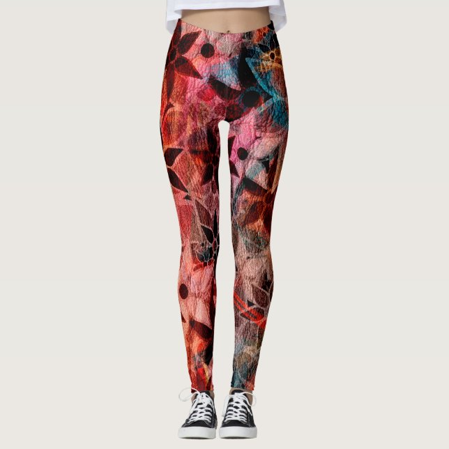 Colourful Floral #3 Leggings (Front)
