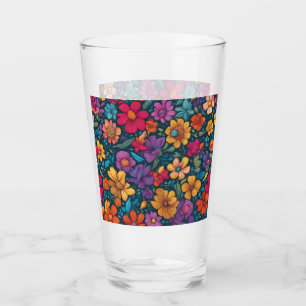 Colourful Floral Abstract #777 Glass
