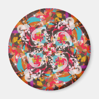 Colourful Floral Abstract Design Magnet