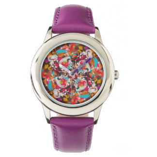 Colourful Floral Abstract Design Watch
