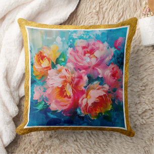Colourful Floral Abstract   Modern Home Decor Cushion