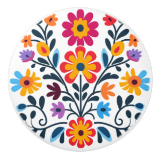 Colourful Floral accent knob