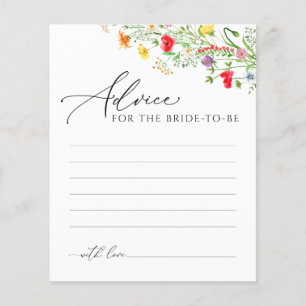 Colourful floral advice to the bride postcard