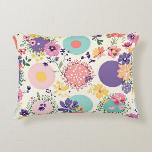 Colourful Floral and Geometric Vintage Boho Patter Decorative Cushion