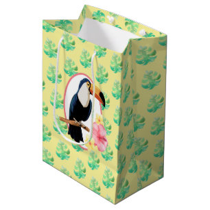 Colourful Floral And Tropical Bird Gift Bag