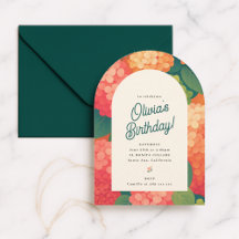 Colourful Floral Arch Birthday Invitation