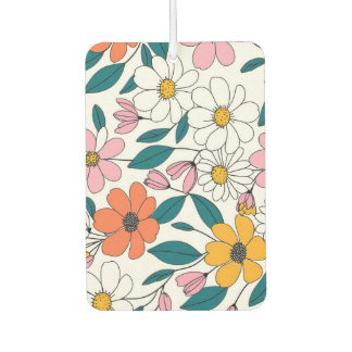 colourful floral art  car air freshener