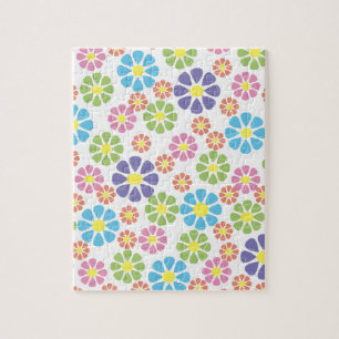 Colourful floral art pattern design jigsaw puzzle