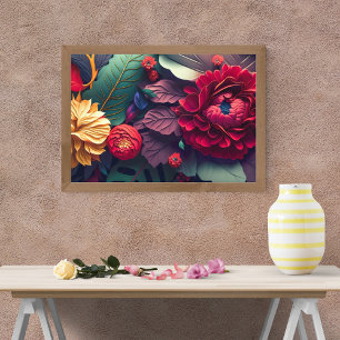 Colourful Floral Art  Photo Print