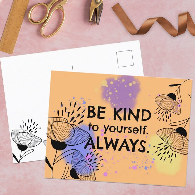Colourful Floral Artistic Motivational Quote Postcard (Creator Uploaded)