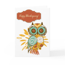 Colourful Floral Autumn Owl Happy Thanksgiving Car