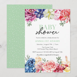 Colourful Floral Baby Shower invitation
