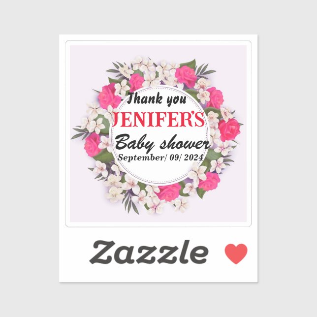 Colourful Floral Baby Shower Thank You  (Sheet)