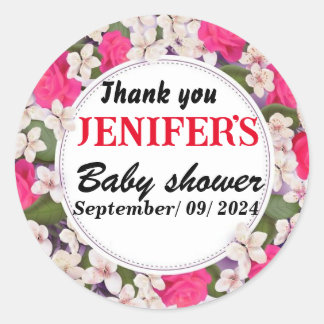 Colourful Floral Baby Shower Thank You Stickers 