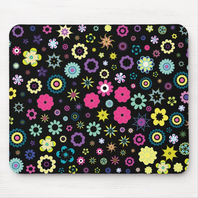 Colourful Floral Background Mouse Mat (Front)