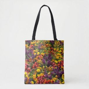 Colourful floral background tote bag