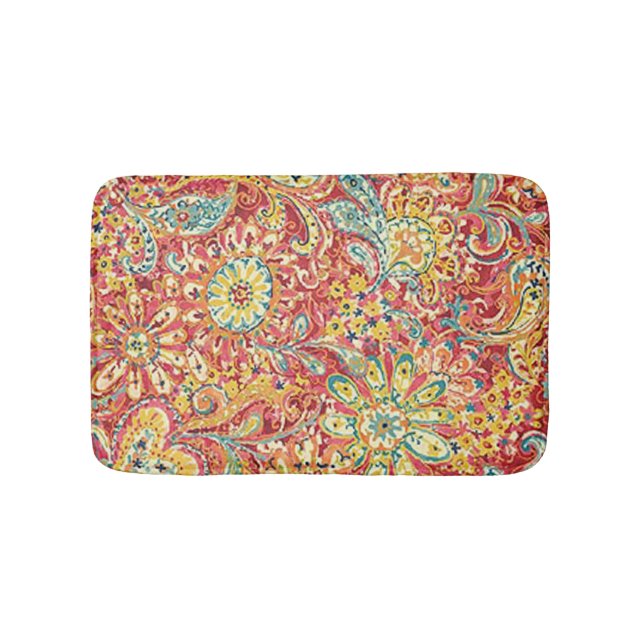 Colourful Floral Bath Mat (Front)