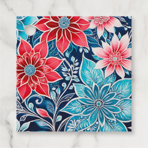 Colourful Floral Batik Art Gift Tags