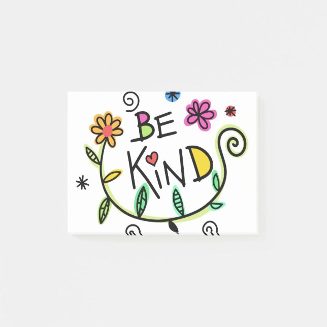 Colourful Floral  | Be Kind Post-it Notes (Front)