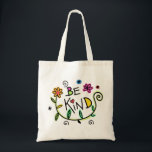 Colourful Floral  | Be Kind Tote Bag<br><div class="desc">Colourful Floral Be Kind Design</div>