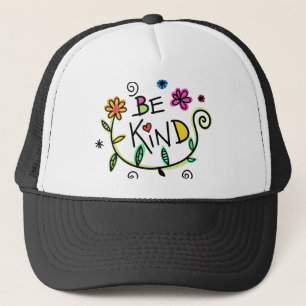 Colourful Floral Be Kind Trucker Hat