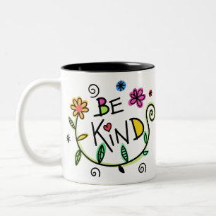 Colourful Floral    Be Kind Two-Tone Coffee Mug