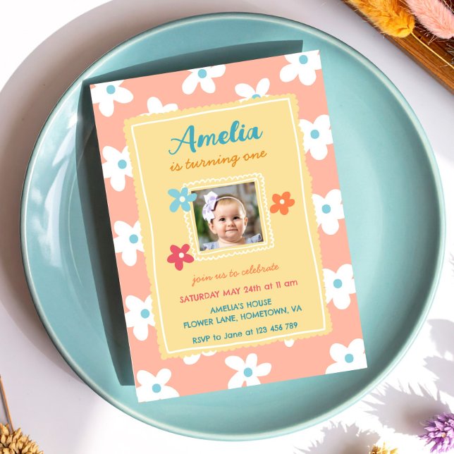 Colourful Floral Birthday Party Invitation (Creator Uploaded)
