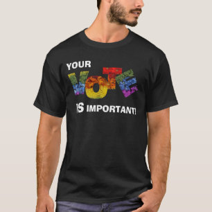 Colourful Floral Black VOTE Men's T-shirt