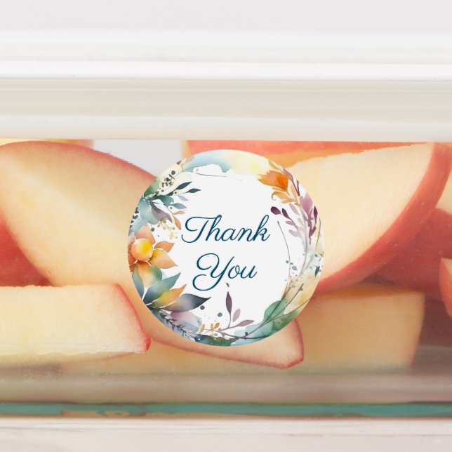 Colourful Floral Border with Thank You  (Affixed)
