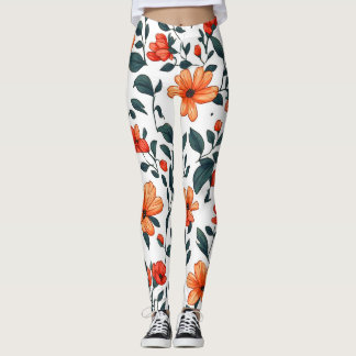 Colourful Floral Botanical Leggings