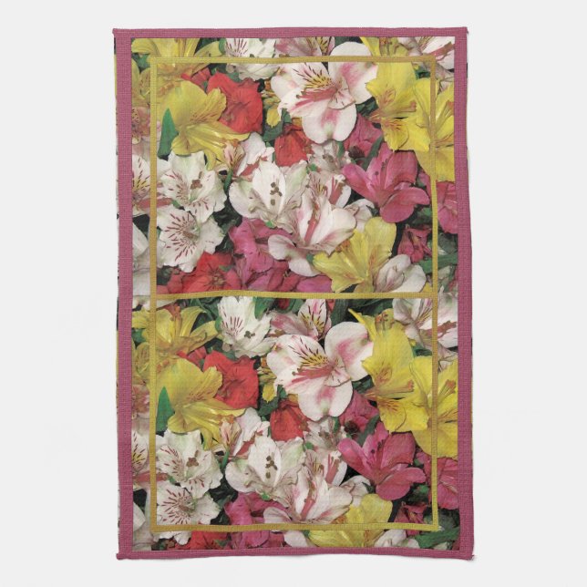 Colourful Floral Bouquet American MoJo Kitchen Tow Tea Towel (Vertical)