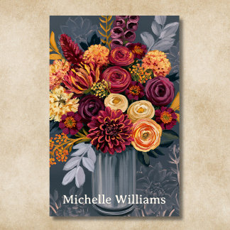 Colourful Floral Bouquet Botanical Flowers Florist Business Card