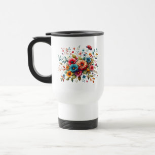 Colourful Floral Bouquet Design-58576 Travel Mug