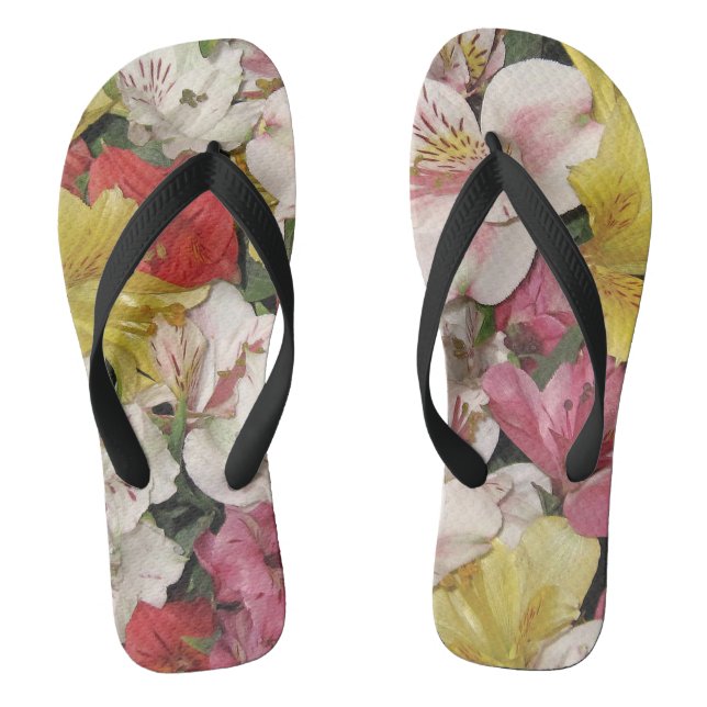 Colourful Floral Bouquet Flip Flops (Footbed)