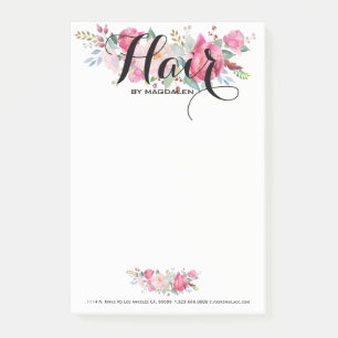 Colourful Floral Bouquet Hair Stylist Template Post-it Notes